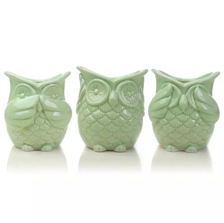 Set of 3 Owl Planters