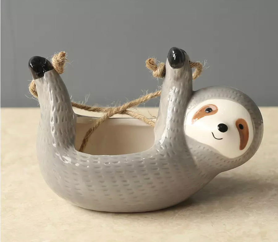 cute sloth planter for succulents